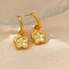 Orecchini a pennello Gioielli alla moda 925 Ago d'argento High Qulaity Brass Gold Color Flower For Women Girl Giulero Accessori per orecchie dolci