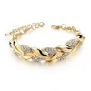 Bracelets de charme ZG Bracelet de produits tendances pour femmes Gold Leaf Europe et américain Bijoux de mariage de mode Diamond Bangle Femme