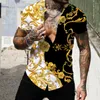 Chemises décontractées pour hommes Vêtements Social Shirt Man Baroque Imprime-Top lâches Luxury Prom Prom de haute qualité Blouse 5xl surdimension