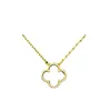Designer Brand High version Gloden Van Four Leaf Grass Necklace Plated with 18k Gold Diamond Laser White Fritillaria Red Chalcedony Pendant Chain