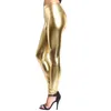 Pantaloni da donna womens punk puk puk in pelle leggings glitter wetlook metallic sexy skinny long