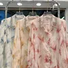 Blusas para mujeres que salpican camisetas de cuello de diamantes para mujeres 2024 verano de primavera de manga larga