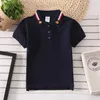 Baby Boys Polo Summer Coton Coton Breathable Childrens Clothes Kids Tendown Collar Striped Tee Boys Côtes courtes Shirts 240418