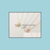 Annat mode 18k Gold Pink-Gold Fox Tale Necklace Pendant for Women Gift Wholesale Drop Delivery OT9IQ