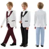 Herrenanzüge formelle Kinderplaidanzug Set 2024 Hochzeit Host Show Party Performace Frühling Herbst Flower Boys Kinder Blazer Weste Hosen Kleidung