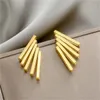 Orecchini per borchie rettangolari in oro in acciaio inossidabile 2024 Trendy per femmina Girl New Party Gift Fashion Jewelry Brincos