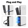 Pads Cooling Fan with 3 Speed Cooler for PS5 Slim Disc & Digital Edition Console with LED Light USB 2.0 Hub for PS5 Slim Accessories