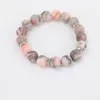 Strand 8mm Pink Zebra Stone Stone Bracelet Drill Rings Alongamento do coração para homens e mulheres Presente de joias de amizade