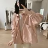 Blans des femmes Sweet and Fresh Lady Color Couleur rétro grande poche lâche apparaît en coton mince Top 2024 JACKET DE WORK LAWEAR SPRING BUTT