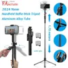 Selfie monopods fangtuosi 1750 mm draadloze selfie stick statief stand opvouwbare monopod met LED -lampje voor smartphones balanceren stabiel schieten live y240418