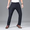 Herenbroek 2024 Polyester rechte mannen Casual Long Pant Business Comfortabele broek Simplicity Pak vaste kleurgrootte 42