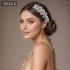 Nakrycia głowy hnccx ślubne cyrkon Tiaras Bankiet Hair Akcesoria opaska na głowę Bling Rhinestone Nekuro