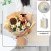 Fleurs décoratives Crochet Flower Bouquet Artificiel avec un cadeau de mariage léger pour les invités pour la fête des mères tissées