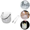 Storage Bottles 1 Set 2pcs Ice Bucket And Clip Container Portable (Transparent)