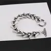 Ch Kro alter Kiel-T-förmiger Schnallen Design Thai Silber Armband Personalisierte Herren Punk Style Rock und Damen Armbänder