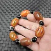 Strand Warring States Red Barrel Beads Chalcedony Road Link Agate Men and Women Same Style armband