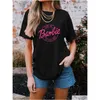 Women'S T-Shirt Graphic Tee T Shirt Designer Shirts Womens Crew Neck Print Cotton Polyester Letter Casual Regar Fit Short Sleeve Breat Dhzee