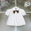 Classics girls dress suit baby tracksuits Summer kids designer clothes Size 90-150 CM Short sleeved shirt and diamond studded skirt 24April