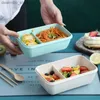 Bento Boxes Kitchen 1100 ml Microwave Lunch Box blé Paille Dîne Conteneur de stockage de nourriture pour enfants