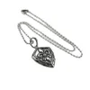 Hip Hop Vintage Thai Silver Scout Flower Shield Pendant with Trendy Punk Style Domineering Unisex Necklace