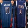 Imprimé 2024 US-Unit States Basketball Jersey 4 Stephen Curry 6 Lebron James 8 Kawhi Leonard 11 Joel Embiid 14 Davis 13 Bam Adebayo 12 Jrue Holiday Tyrese Haliburton