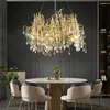 Candeliers American Round Round Lustelier Crystal Light Gold Living Room Decoration El LED LED YX456TB