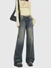 女性のジーンズ90年代アメリカンレトロ春と秋の女の子の古いゆるいスリムストレートパンツ