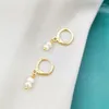 Dingle örhängen mini sötvatten pärlor 14k guld fylld vintage pendientes eleganta boucles d'omeilles för kvinnor gåva 11mm båge