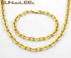 Sunnerlees Fashion Jewelry Gold Color Bracelet Set 65 мм овальная цепочка для мужского подарка женского подарка C33 S1559408