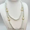 Luxe mode parel ketting ontwerper sieraden bruiloft diamant 18k goud vergulde letters hangers kettingen voor vrouwen sieradencadeau