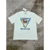 24SS Casablanca herr t-shirts ny produkt inverterad triangel tennis domstolsmönster modetryck mångsidig svart kortärmad t-shirt för män och kvinnor casablanc