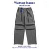 Calça masculina emissão de wassup de pára -quedas casual