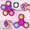 Novelty Games Simple Dimple Fidget Spinner Toy Sensor Push Bubble Hand Spinner Finger Spinner Tryck minskar silikon vuxen och barn Q240418