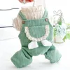 Dog Apparel Jumpsuit Cotton Puppy Overall Four-legged Keep Warm Lovely Winter Autumn Lace Pocket Cat