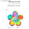 Jeux de nouveauté Tie intéressante Dye Simple Fidget Spinning Finger Push Push Bubble Hand Spinner pour le TDAH ANXIOTE STRESS STRESS CAPTEUR PARTIS Bénéficial Enfants Q2404181