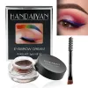 Enhancers 12 Color Waterproof Eyebrow Cream ColorDyed Eyebrow Gel Brow Tint With Brush Kit Long Lasting Eyebrow Pencil Makeup Tools Red