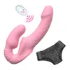 Vibratore di dildo con cinturino senza spalline con telecomando per le donne coppie lesbiche, giocattoli sexy spot con stimolatore del clitoride