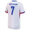 Clube de Jerseys de futebol francês sets completos 2024 Benzema Giroud Mbappe Griezmann Pavard Saliba Kante Maillot de Foot Equipe Away Kits Kit Jersey Futebol Camisa Home Women Women