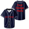 Herren -T -Shirts Drop Ship Custom Design Baseball Trikot Tops Kurzarm DIY für