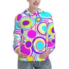 Hoodies voor dames kleurrijke cirkels losse paar retro 60s Street Style hoodie winter y2k schattig patroon capuchon sweatshirts 2xl