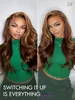 16 tum honung Blond 360 Glueless Wig Loose Body Wave PREPLOCKED BLONDE Höjdpunkter Brasilianska 13x4 Spets Frontal peruk Mänsklig hår