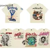 American Hip-Hop Fun Trendry Brand Letter Print Ejressed Mens and Womens Loose Summer Apricot kortärmad T-shirt