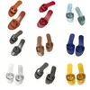 Designer de marca Sandals Sapatos femininos Gunuine couro de salto alto clássico slides planos slides de praia box35-41