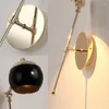 Vägglampa modern hemkonst svart glas boll matsal guld metall kropp balkong ljus café ljus zm11112