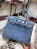 Women BrKns Handtasche Echtes Leder 7A Handswen Crocodile Bauch 25 cm elegant modisch luxuryb9ys