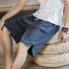 Heren shorts 2024 Zomersportfitness losse trekkoord voor basketbalwedstrijd Running Casual Linen Pants B56