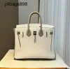 Femmes Brkns Handbag en cuir authentique 7a Handswen Pure Blanc avec High-Gradecxva