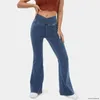 Herenbroeken vrouwenstijl broeken stijlvolle dames hoge taille wijd uitlopende denim met tailleband slank fit jeans modieus voor streetwear