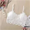 Bras Women Женщины кружевное бюстгальтер -нижнее белье французское v шея укороченная женщина близок к бесшовной вышивке нижнего белья 240410 Drop Delivery DH2VO