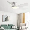 56Inch Low Floor Ceiling Fan Light Modern Black ABS Blade DC Remote Control Led Lights Restaurant The Bedroom 110V 220V